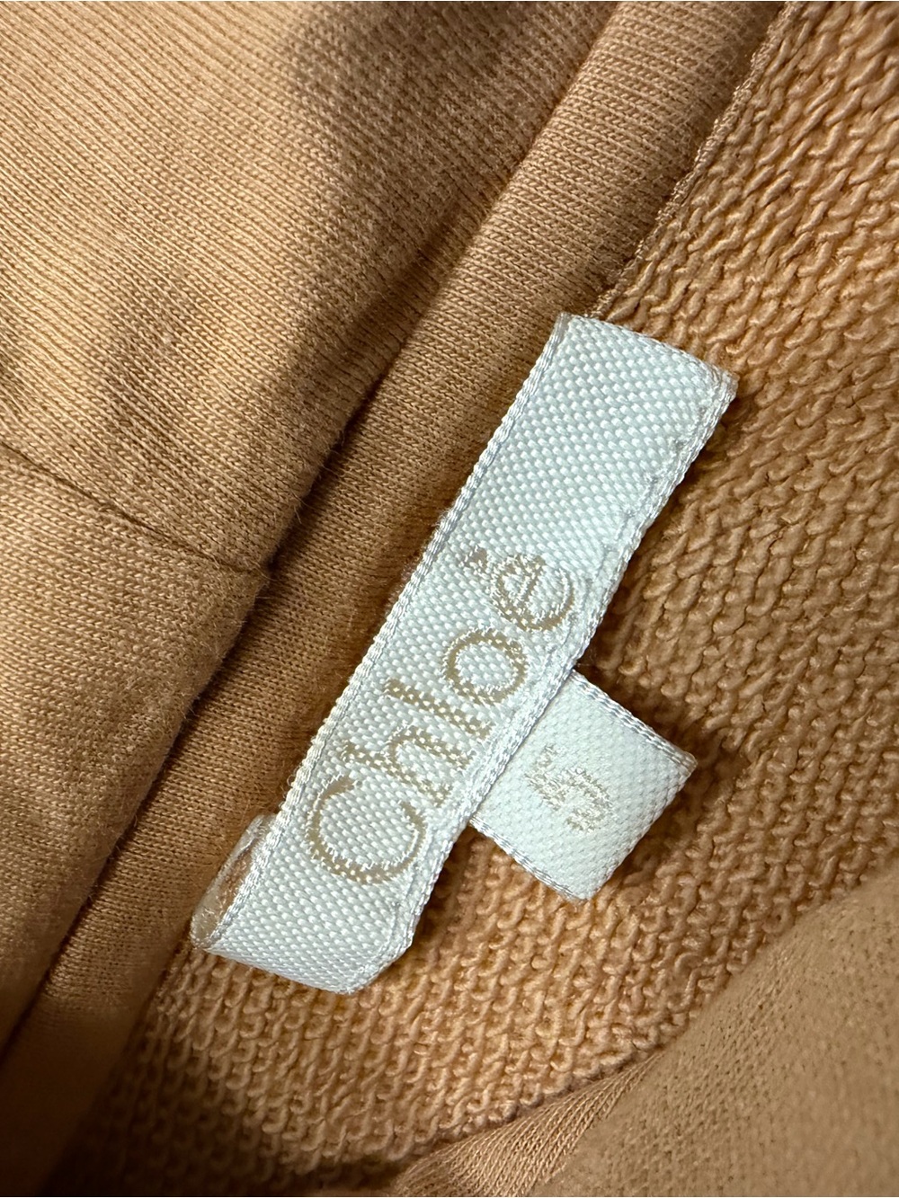 Chloé Girls Logo Short Sleeve Romper Dress w/ Pockets — Sandy Beige | Size 5 - Picture 3 of 7